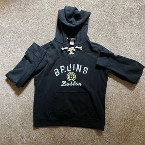 Old Time Hockey Boston Bruins Pullover Hoodie Sweatshirt Size Medium Lace Up